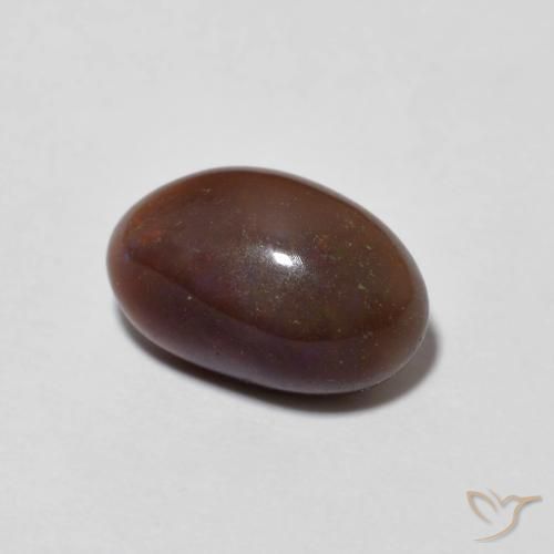 1.25 ct Multicolor Chocolate Opal Stone, Natural Chocolate Opal in Oval Cabochon Shape for Sale
