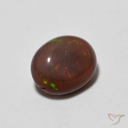 0.65 ct Multicolor Chocolate Opal Stone, Natural Chocolate Opal in Oval Cabochon Shape for Sale