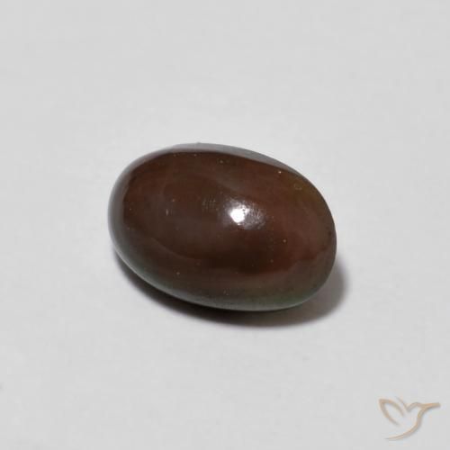 0.50 ct Multicolor Chocolate Opal Stone, Natural Chocolate Opal in Oval Cabochon Shape for Sale