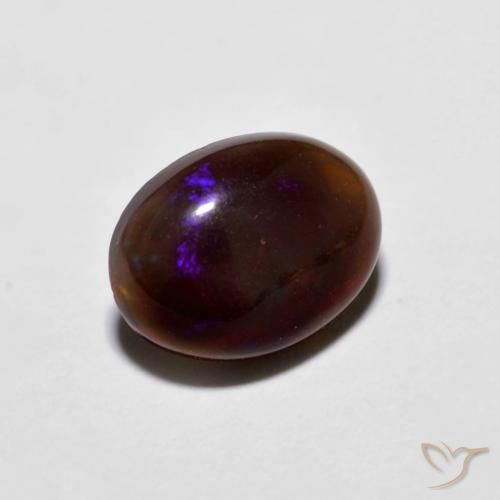 0.76 ct Multicolor Chocolate Opal Stone, Natural Chocolate Opal in Oval Cabochon Shape for Sale