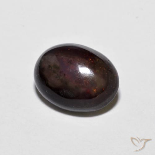 0.74 ct Multicolor Chocolate Opal Stone, Natural Chocolate Opal in Oval Cabochon Shape for Sale