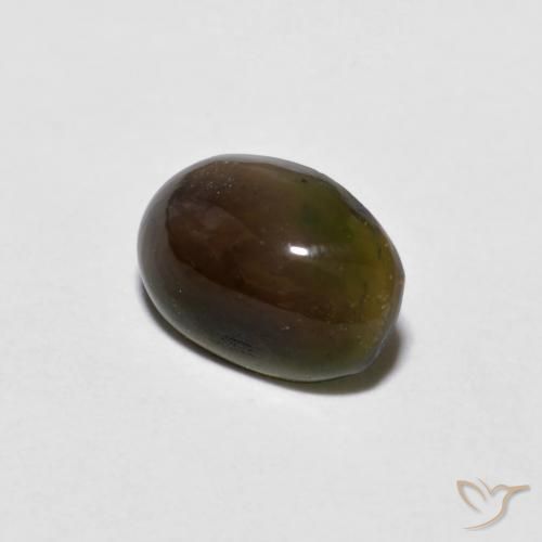 0.38 ct Multicolor Chocolate Opal Stone, Natural Chocolate Opal in Oval Cabochon Shape for Sale