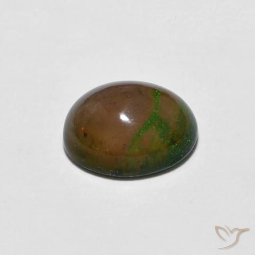 Chocolate Opal Gemstone in 7.3 x 5.8 mm Size for Sale, Chocolate Opal Stone in Multicolor Color
