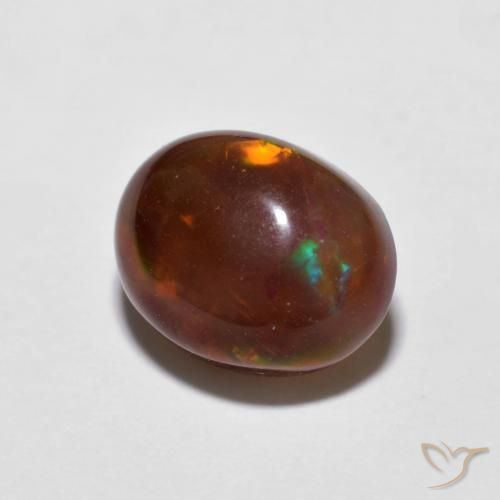 1.21 ct Multicolor Chocolate Opal Stone, Natural Chocolate Opal in Oval Cabochon Shape for Sale