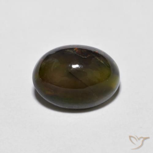 0.92ct Natural Multicolor Chocolate Opal, Oval, Opaque
