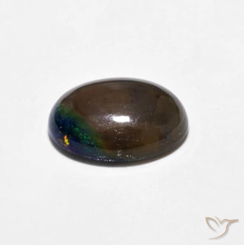 Chocolate Opal Gemstone in 8.6 x 5.9 mm Size for Sale, Chocolate Opal Stone in Multicolor Color