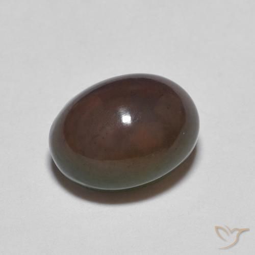 1.01 ct Multicolor Chocolate Opal Stone, Natural Chocolate Opal in Oval Cabochon Shape for Sale
