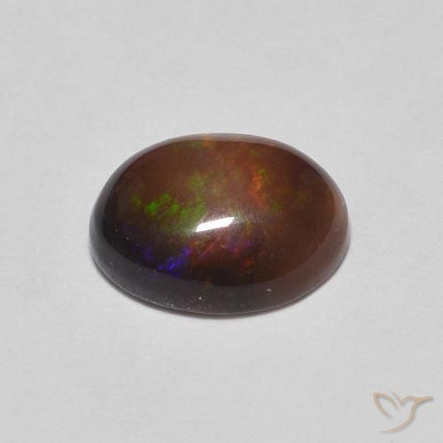 Chocolate Opal Gemstone in 8 x 6 mm (calibrated) Size for Sale, Chocolate Opal Stone in Gingerbread Brown Color