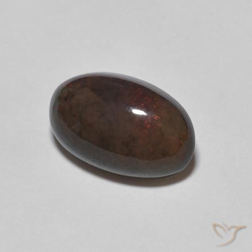 1.24 ct Brown Chocolate Opal Stone, Natural Chocolate Opal in Oval Cabochon Shape for Sale