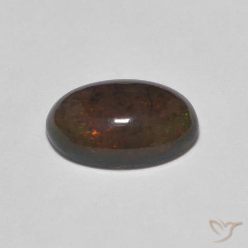 Chocolate Opal Gemstone in 10.3 x 6.4 mm Size for Sale, Chocolate Opal Stone in Dark Brown Color