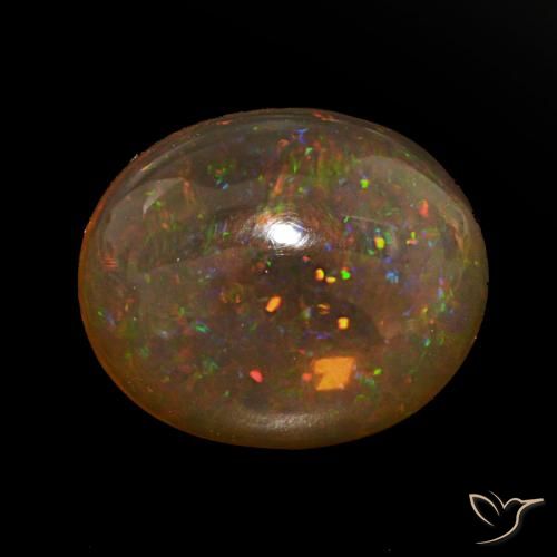 8.01ct Multicolor Chocolate Opal, Oval, Transparent