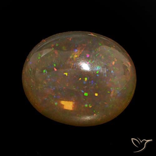 8.01 ct Multicolor Chocolate Opal Stone, Natural Chocolate Opal in Oval Cabochon Shape for Sale