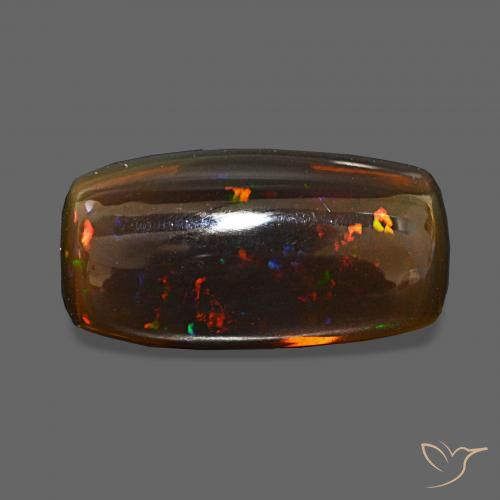 7.39ct Multicolor Chocolate Opal, Cushion, Transparent