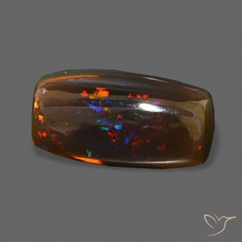 7.39 ct Multicolor Chocolate Opal Stone, Natural Chocolate Opal in Cushion Cabochon Shape for Sale