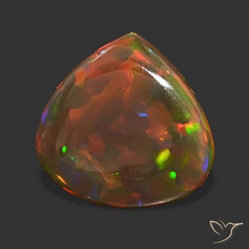 4.43 ct Multicolor Chocolate Opal Stone, Natural Chocolate Opal in Pear Cabochon Shape for Sale
