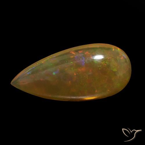 8.56ct Multicolor Chocolate Opal, Pear Shape, Transparent