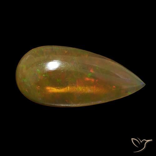 8.56 ct Multicolor Chocolate Opal Stone, Natural Chocolate Opal in Pear Cabochon Shape for Sale