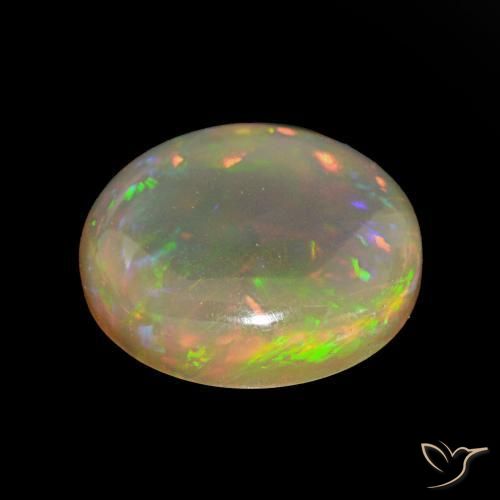 Chocolate Opal Gemstone in 14 mm (calibrated) Size for Sale, Chocolate Opal Stone in Multicolor Color