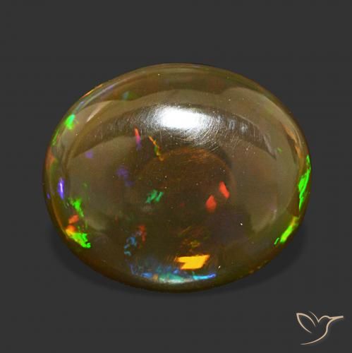 9.41ct Multicolor Chocolate Opal, Oval, Transparent