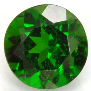 0.51 ct Green Chrome Diopside Gemstone, Chrome Diopside Gem in Round Facet Shape for Sale.