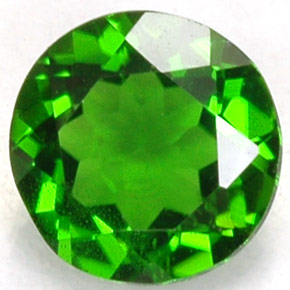 0.46 ct Green Chrome Diopside Gemstone, Chrome Diopside Gem in Round Facet Shape for Sale.
