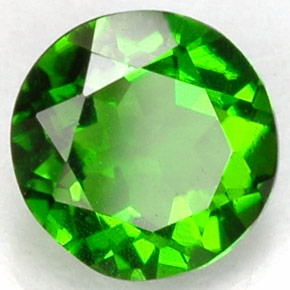 0.46 ct Green Chrome Diopside Stone, Natural Chrome Diopside in Round Facet Shape for Sale