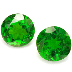 1.05 ct Green Chrome Diopside Gemstone, Chrome Diopside Gem in Round Facet Shape for Sale.