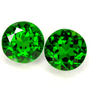 1.15 ct Green Chrome Diopside Gemstone, Chrome Diopside Gem in Round Facet Shape for Sale.