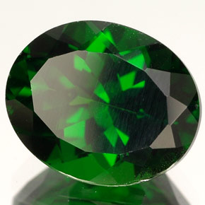 4.06 ct Green Chrome Diopside Stone, Natural Chrome Diopside in Oval Facet Shape for Sale
