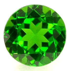 0.55 ct Green Chrome Diopside Gemstone, Chrome Diopside Gem in Round Facet Shape for Sale.