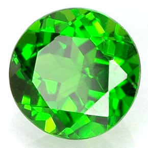 0.55 ct Green Chrome Diopside Stone, Natural Chrome Diopside in Round Facet Shape for Sale