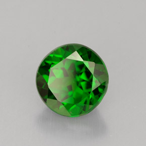1.48 ct Green Chrome Diopside Gemstone, Chrome Diopside Gem in Round Facet Shape for Sale.