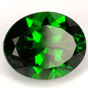 3.10 ct Green Chrome Diopside Stone, Natural Chrome Diopside in Oval Facet Shape for Sale
