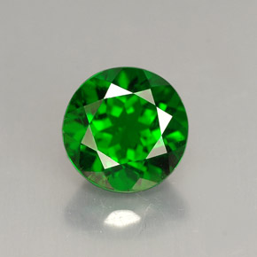 1.70 ct Green Chrome Diopside Gemstone, Chrome Diopside Gem in Round Facet Shape for Sale.