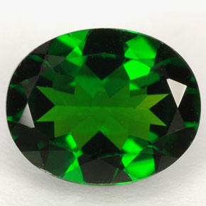 2.62 ct Green Chrome Diopside Gemstone, Chrome Diopside Gem in Oval Facet Shape for Sale.