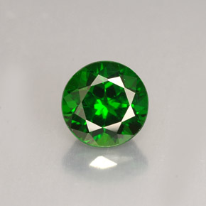 1.58 ct Green Chrome Diopside Gemstone, Chrome Diopside Gem in Round Facet Shape for Sale.