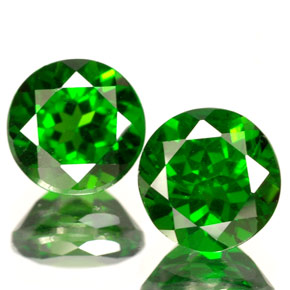 3.03 ct Green Chrome Diopside Stone, Natural Chrome Diopside in Round Facet Shape for Sale