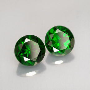 3.05 ct Green Chrome Diopside Stone, Natural Chrome Diopside in Round Facet Shape for Sale