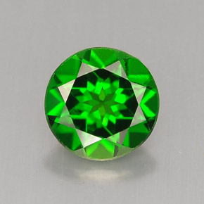 1.34 ct Green Chrome Diopside Gemstone, Chrome Diopside Gem in Round Facet Shape for Sale.
