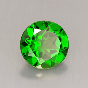 1.34 ct Green Chrome Diopside Stone, Natural Chrome Diopside in Round Facet Shape for Sale