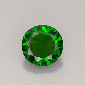 1.44 ct Green Chrome Diopside Gemstone, Chrome Diopside Gem in Round Facet Shape for Sale.