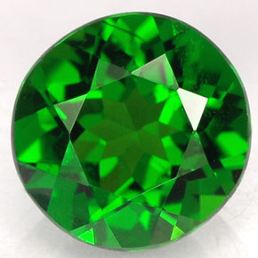 1.79 ct Green Chrome Diopside Gemstone, Chrome Diopside Gem in Round Facet Shape for Sale.