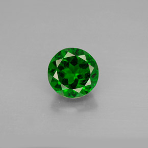 1.46 ct Green Chrome Diopside Gemstone, Chrome Diopside Gem in Round Facet Shape for Sale.