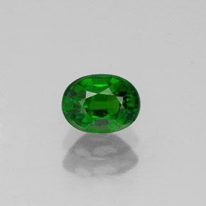 0.66 ct Green Chrome Diopside Gemstone, Chrome Diopside Gem in Oval Facet Shape for Sale.