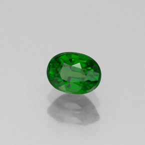 0.66 ct Green Chrome Diopside Stone, Natural Chrome Diopside in Oval Facet Shape for Sale