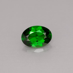 0.77 ct Green Chrome Diopside Gemstone, Chrome Diopside Gem in Oval Facet Shape for Sale.