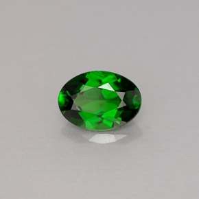 0.77 ct Green Chrome Diopside Stone, Natural Chrome Diopside in Oval Facet Shape for Sale
