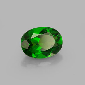 0.89 ct Green Chrome Diopside Stone, Natural Chrome Diopside in Oval Facet Shape for Sale