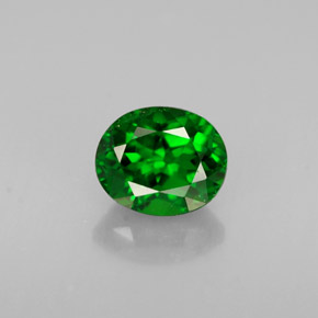 0.68 ct Green Chrome Diopside Gemstone, Chrome Diopside Gem in Oval Facet Shape for Sale.