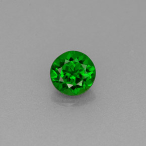 0.45 ct Green Chrome Diopside Gemstone, Chrome Diopside Gem in Round Facet Shape for Sale.